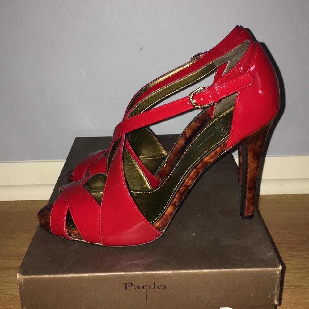 Linea Paolo red patent heel